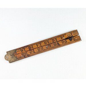 Antique 36" Rabone brass bound boxwood folding ruler Made in England, no. 1167